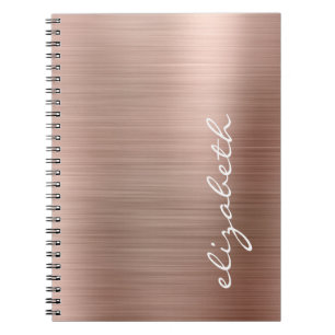 Rose Gold Metallisk Personlig Signaturskrift Anteckningsbok