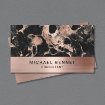 Rose Gold Metallisk Svart Marmor Konsult