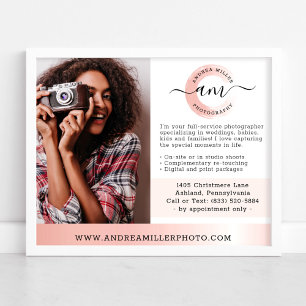 Rose Gold Minimalist Fotograf Marknadsföring Foto Poster