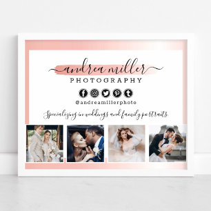Rose Gold Minimalist Fotograf Marknadsföring Foto Poster