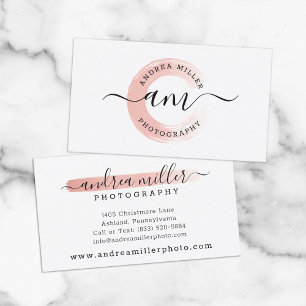 Rose Gold Minimalistisk Målad Svängande Anpassad L Visitkort