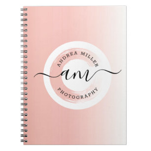 Rose Gold Minimalistisk Personlig Logo Elegant Anteckningsbok