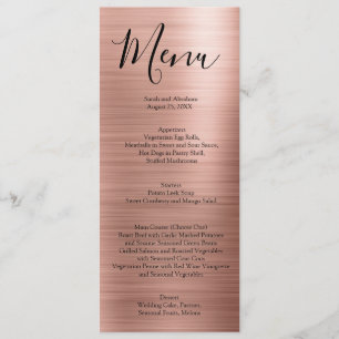 Rose Gold Minimalistisk Typografi Bröllopsmeny Men Meny