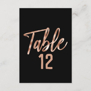Rose Gold Modern Typsnitts Bordnummer Sittplatser Inbjudningar