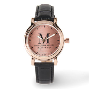 Rose Gold Monogram Märkta Dam Armbandsur