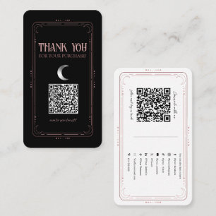 Rose Gold Mystisk Magi Ockult Sociala Medier QR Visitkort