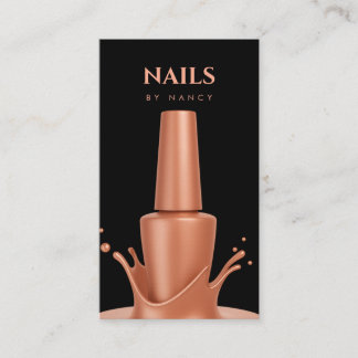 Rose Gold Nagellack Splash QR Code Nagelkonstnär Visitkort