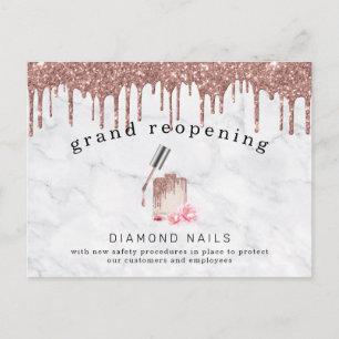 Rose Gold Nagelsalong Stora Återöppning Covid Säke Vykort