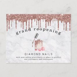Rose Gold Nagelsalong Stora Återöppning Covid Säke Vykort
