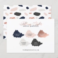 Rose Gold Navy Blå & Blush Färgpalettkort