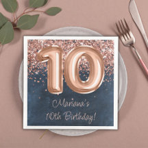Rose Gold Navy Blue 10-års födelsedagsfest
