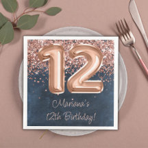 Rose Gold Navy Blue 12-årsfest