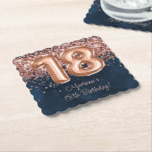 Rose Gold Navy Blue 18-årsfest