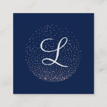 Rose Gold & Navy | Chic Minimalistisk Cirkelmonogr