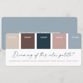 Rose Gold & Navyblå Bröllop Färgpalett Kort
