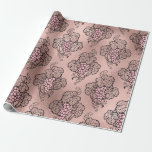 Rose Gold och Blush Fransk Vin-tema Presentpapper<br><div class="desc">Paris vintage druvdruvgårdsmönster inslagspapper..</div>