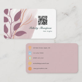 Rose Gold och Blush Rosa Abstrakt QR-kod Visitkort