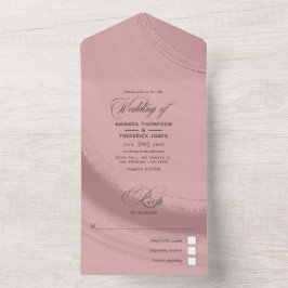 Rose Gold och Blush Rosa Agat Bröllop Allt-i-ett