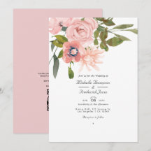 Rose Gold och Blush Rosa Blommig QR-kod Bröllop