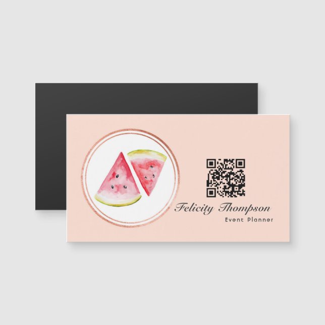Rose Gold och Blush Rosa Evenemangsplanerare QR-ko (Fram/baksida)