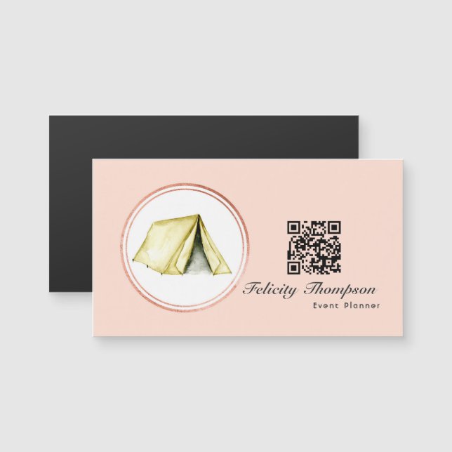 Rose Gold och Blush Rosa Evenemangsplanerare QR-ko (Fram/baksida)
