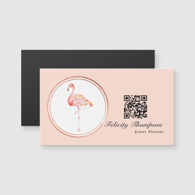 Rose Gold och Blush Rosa Evenemangsplanerare QR-ko (Fram/baksida)