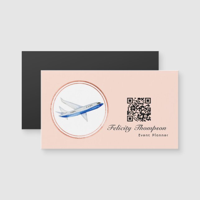 Rose Gold och Blush Rosa Evenemangsplanerare QR-ko (Fram/baksida)