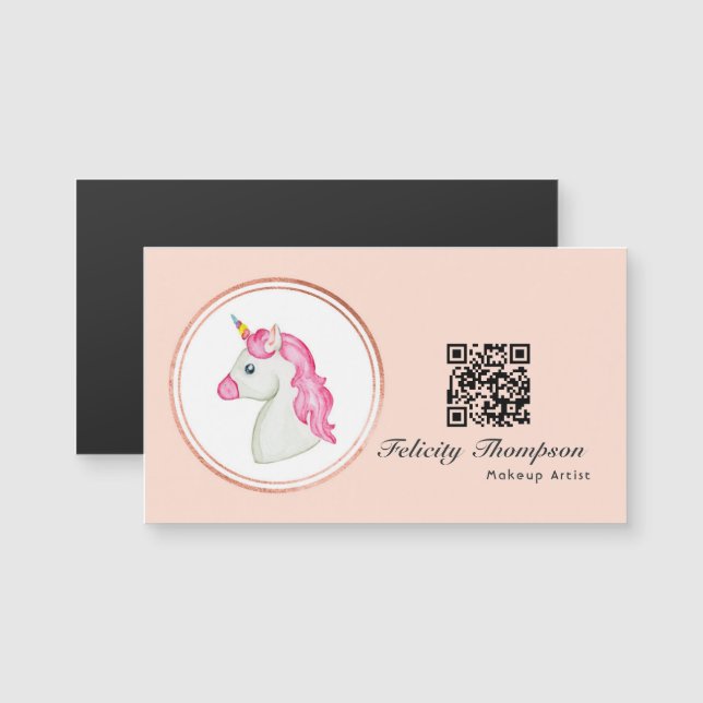 Rose Gold och Blush Rosa Hårstylist QR-kod (Fram/baksida)