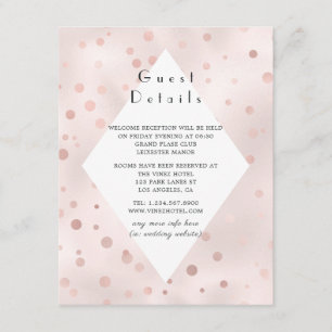 Rose Gold och Blush Vintage Bröllopsgästinformatio Tilläggskort