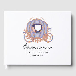 Rose Gold och Lilac Glitter Prinsessa Quinceañera Gästböcker