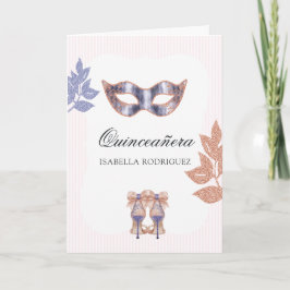 Rose Gold och Lilac Glitter Prinsessa Quinceañera Inbjudan