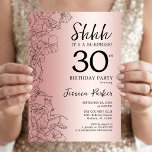 Rose Gold Överraskning 30-årsdag Inbjudningar<br><div class="desc">Rose Gold Överraskning 30-årsdag Inbjudan. Glamourös feminin design med botaniska accenter och typsnittsmanus. Enkel blommig inbjudningskort perfekt för en stilfull kvinnlig överraskningsfest. Kan anpassas till alla åldrar. Tryckta Zazzle-inbjudningar eller direkt nedladdningsbar digital mall.</div>