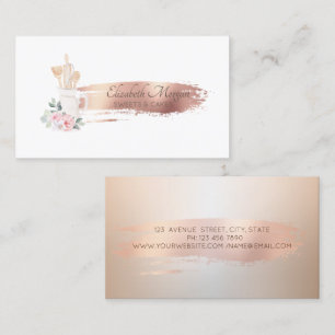 Rose Gold Penseldrag Bakverk Konditoriverktyg för Visitkort
