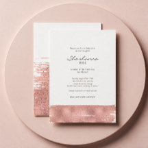 Rose Gold Penseldrag Bat Mitzvah-inbjudan
