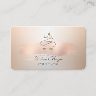Rose Gold Penseldrag Visitkort