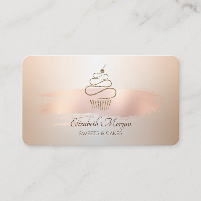 Rose Gold Penseldrag  Visitkort (Framsida)