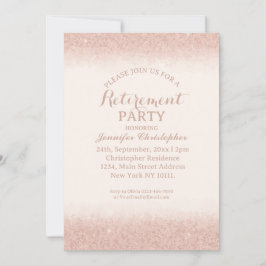 Rose Gold Pensionfirande Fest  Inbjudningar