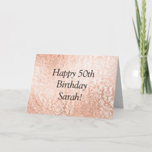 Rose Gold Personlig Glad Födelsedag Kort