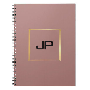 Rose Gold Personlig Monogram Mall  Anteckningsbok