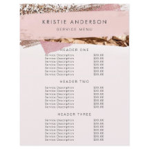 Rose Gold & Pink Etikett Prissättning & Tjänster