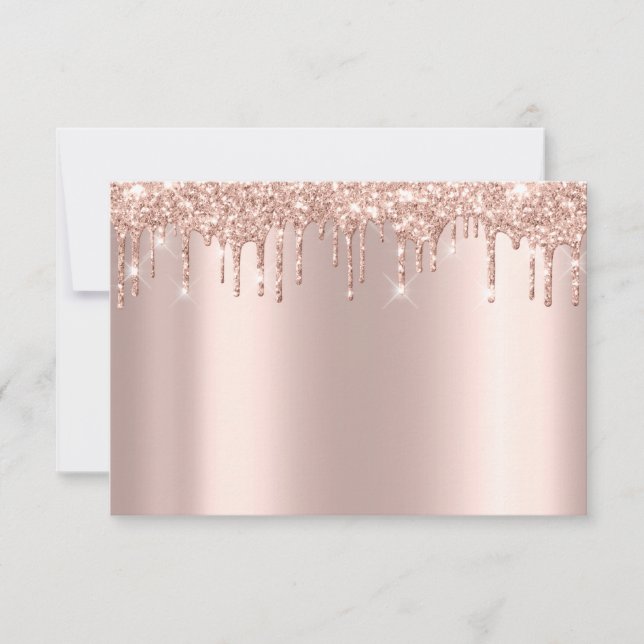 Rose Gold Puder Glitter Spark OSA Kort (Framsida)