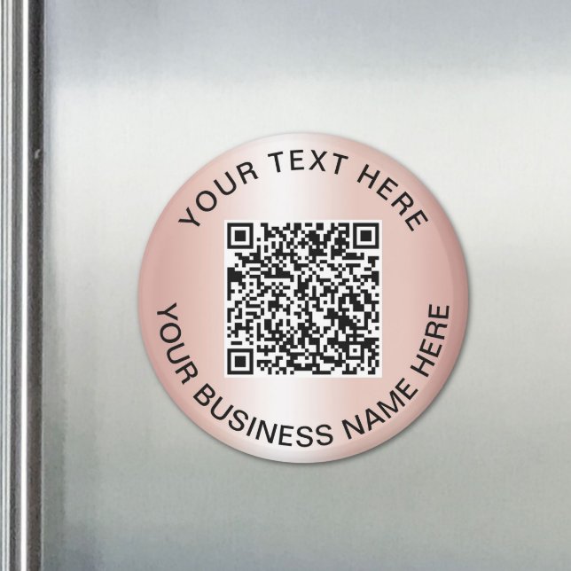 Rose Gold QR-kod Affärsreklam Magnet (Rose Gold QR Code Business Promo Magnet)