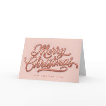 Rose Gold Retro Script God Jul