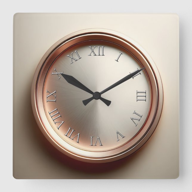 rose gold ring and roman numerals fyrkantig klocka (Framsida)