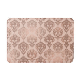 Rose Gold Röda Kinder Modern Glam Damast Badrumsmatta