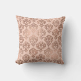 Rose Gold Röda Kinder Modern Glam Damast Kudde