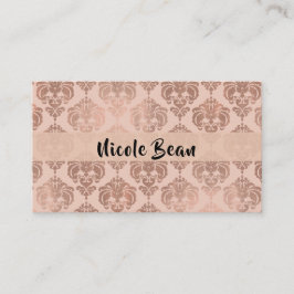 Rose Gold Röda Kinder Modern Glam Damast Visitkort