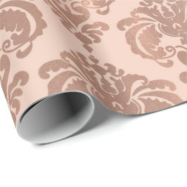 Rose Gold Röda Rosa Modern Glam Damast Presentpapper