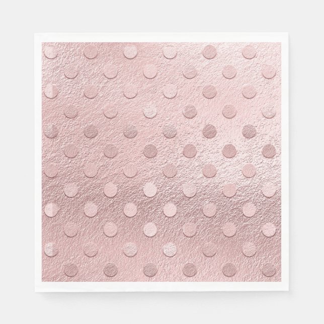 Rose Gold Röda Rosa Prickar  Pappersservett (Framsidan)