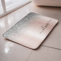 Rose Gold - Röda Rosa Silver Glitter Monogram
